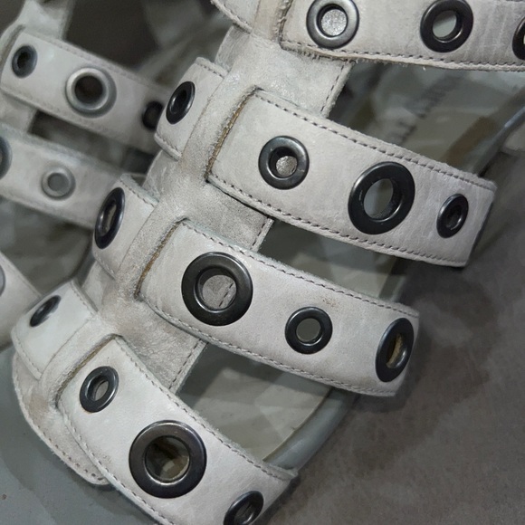 Luxury Rebel Mandy Womens Gray Studded  Ankle Strap Block Heel Size 38.5 Euro - Picture 14 of 14